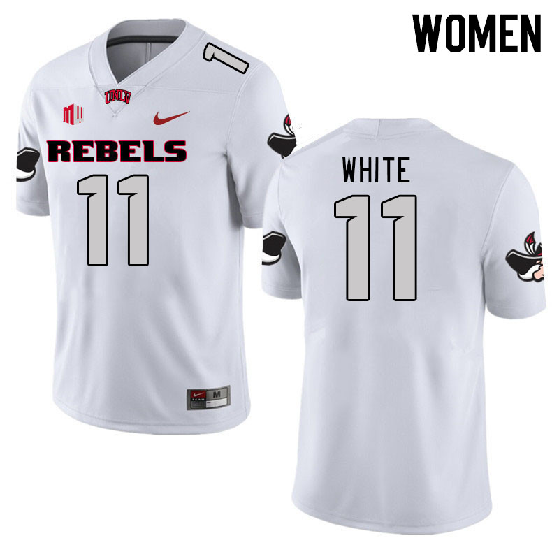 Women #11 Ricky White UNLV Rebels 2023 College Football Jerseys Stitched-White